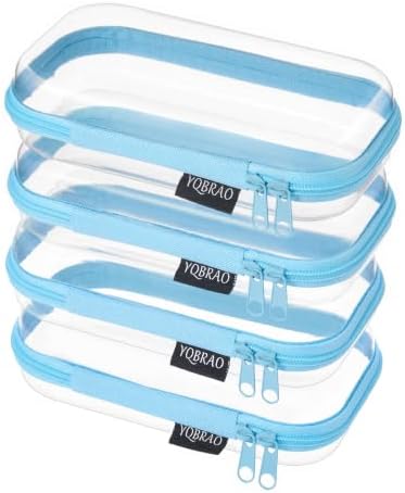 YQBRAO Clear Hard Shell Zipper Cases, 4 Small Cable Organizers by Unknown