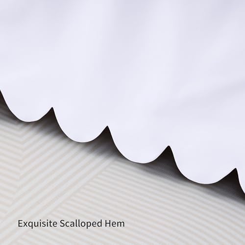 Shunjie.Home Scallop Edge Crib Skirt White, 100% Egyptian Cotton 400 Thread - Image 2