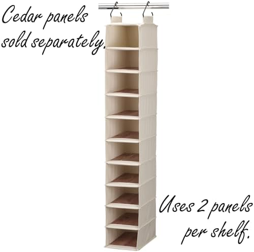 Household Essentials Hanging Shoe Organizer, 10 Wide Cubbies - Image 5