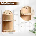 Artilady Boho Shelf Wall Decor, Wood Hanging Shelves - Image 2