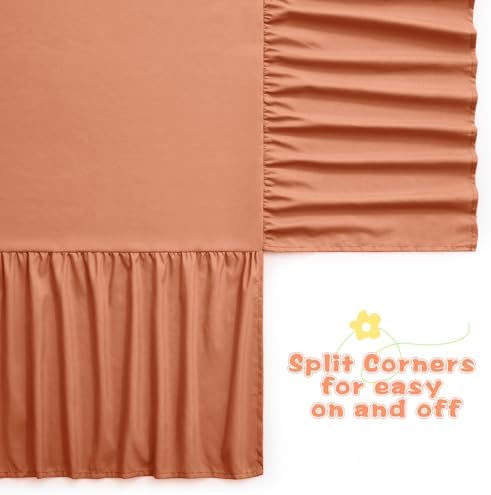 SiinvdaBZX Rust Orange Crib Skirt Dust Ruffle, Microfiber Crib Bed Skirt - Image 6