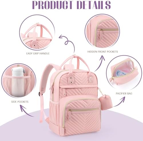 Tuwubi Diaper Bag Backpack, Baby Essentials Travel Tote Bag - Image 4