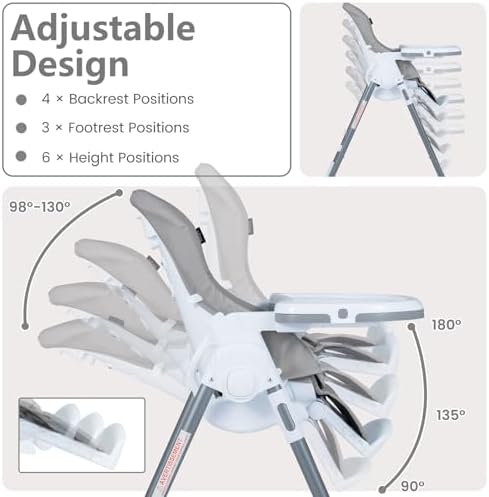 INFANS High Chair for Babies and Toddlers, Foldable Highchair - Image 4