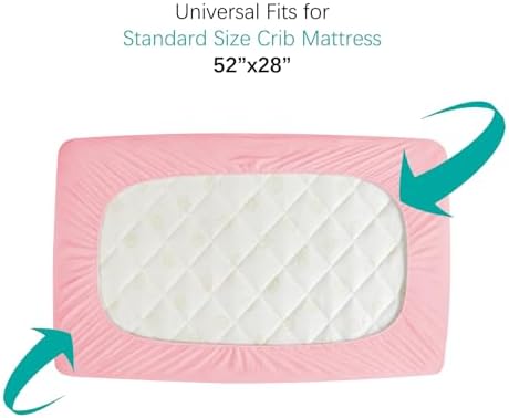 Crib Mattress Protector Waterproof Crib Sheets Fitted 2 Pack Mattress Cover - Image 2