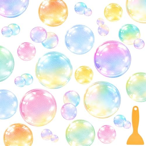 Fullhawl 30 Pcs Watercolor Bubble Non Slip Shower Stickers, Bathtub Safety by Fullhawl