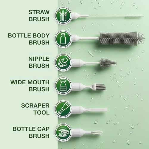 6-in-1 Bottle Brush Set with Holder – Multipurpose Cleaning Kit - Image 2