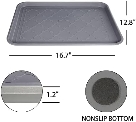 Boot Tray for Entryway Indoor, Heavy Duty Shoe Mat Trays 3 Packs, 16.7"x12.8" - Image 3