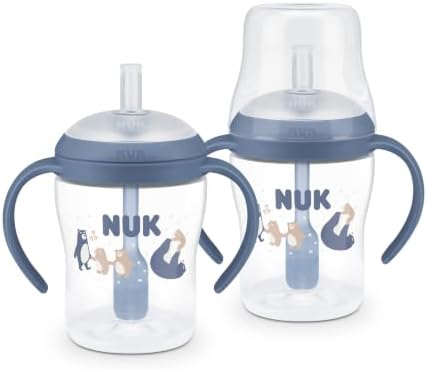 NUK Perfect Match Learner Straw Cup, 5 oz, 2 pack – Soft Straw, Easy-Grip by NUK