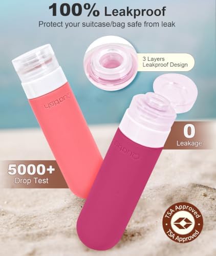 Quatish Travel Bottles for Toiletries 6 Pack, Original Patented Leakproof 3 oz - Image 4