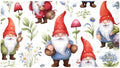 Shower Mat Non Slip 26.8 x 15.1 Inches, Gnomes and Flower Bathtub Mat Shower by Anna+Cowper