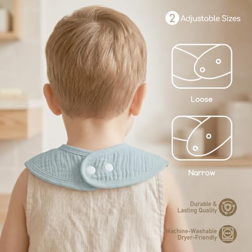 6-Pack Muslin Baby Bibs for Drooling & Teething, Absorbent Bib - Image 4