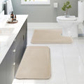 Clara Clark 2 Piece Bathroom Rugs, Velvet Memory Foam Bath Mat Set, Non-Slip by ClaraClark