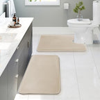 Clara Clark 2 Piece Bathroom Rugs, Velvet Memory Foam Bath Mat Set, Non-Slip by ClaraClark