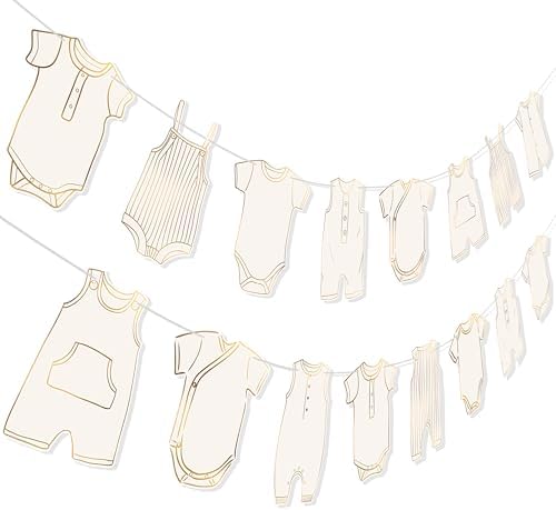 Boho Neutral Baby Clothes Banner Garland 2pcs Pre-Assembled Bunting Banners - Image 2