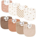 Konssy 8-Pack Muslin Baby Bibs, Adjustable Fit by Konssy