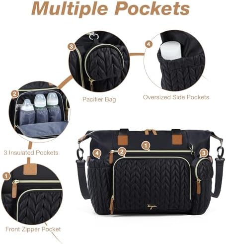 Diaper Bag Tote, Large Baby Hospital Bag - Image 5