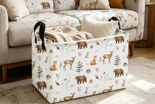 Essme Rectangular Animal Basket, Kids Storage Bins Organizer - Image 5