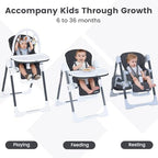 INFANS High Chair for Babies and Toddlers, Foldable Highchair - Image 3