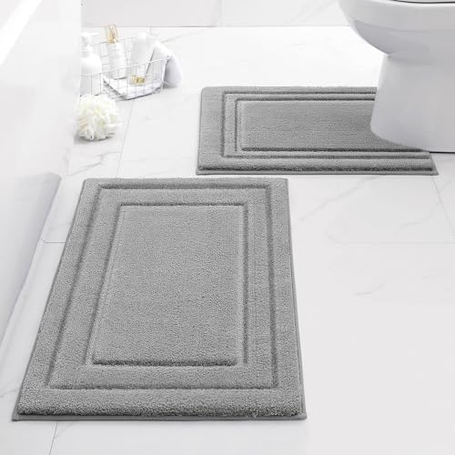 HOMEIDEAS Bathroom Rugs Sets 2 Piece, Super Soft and Absorbent Non Slip by HOMEIDEAS