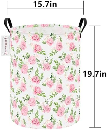 QUEENLALA Foldable Waterproof Round Fabric Laundry Basket Home - Image 2