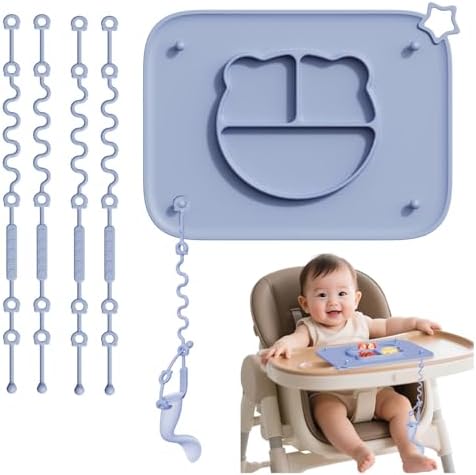 1 Pack Silicone Mat for Babies, Baby Placemat Built-in Suction Base and by Cathill