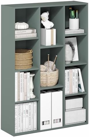 Furinno LUDER Book Shelf, 11-Cube Bookshelf, Reversible Bookcase, 9.4 x 29.1 x by Furinno-FitsYourSpaceFitsYourBudget