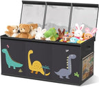 Toy Storage Box Kids Playroom – Extra Large Collapsible Clear Lid by VERONLY