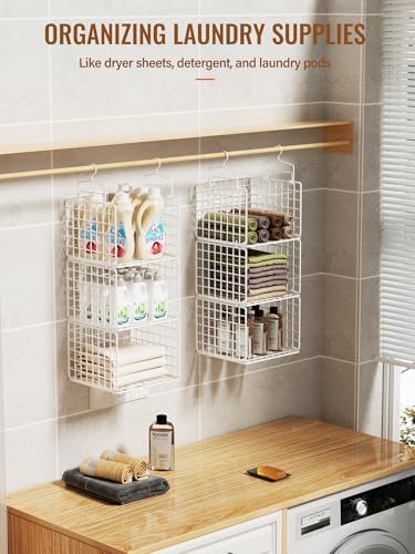 6 Tier Closet Hanging Organizer, Metal Closet Organizers and Storage - Image 6