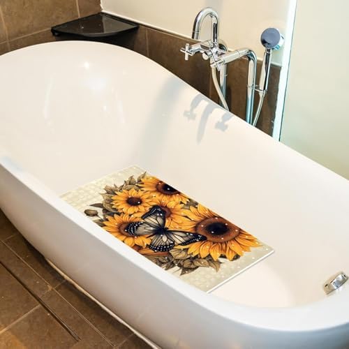 Bath Tub Shower Mat, Washable Bathtub Floor Mats, Suction Cups and Drain Holes - Image 5