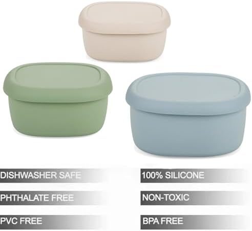 PandaEar 3 Pack Silicone Food Storage Containers - Image 2