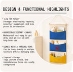 Practical Bow 3-Pocket Hanging Wall Organizer, Space-Saving Door Storage - Image 7
