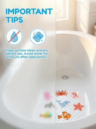 52Pcs Non Slip Bathtub Stickers, Cute Ocean Creature Stickers - Image 3