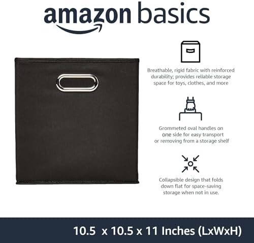 Amazon Basics Collapsible Cube Storage Bins, Space-Saving, Organizing Fabric - Image 2