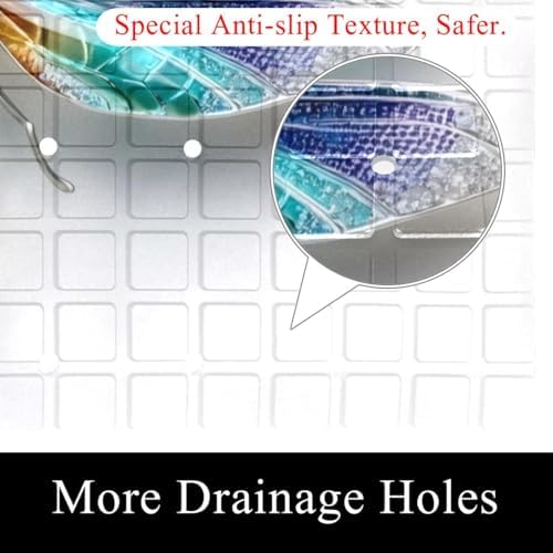 Shower Mat Non Slip, Dragonfly Gemstone Anti Slip Bath Mat - Image 2