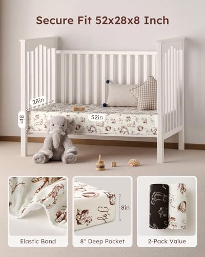 Yoofoss 2-Pack Baby Crib Sheets - Image 4