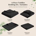 BEDSUM 4pc Toddler Cooling Bedding Set, Rayon Made from Bamboo - Image 5