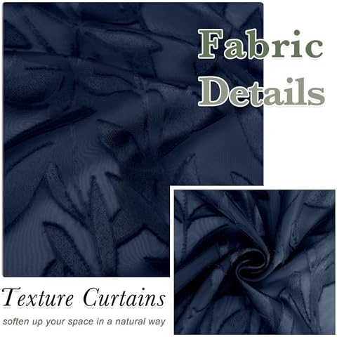 Lecloud Leia Navy Blue Sheer Valances - Image 7