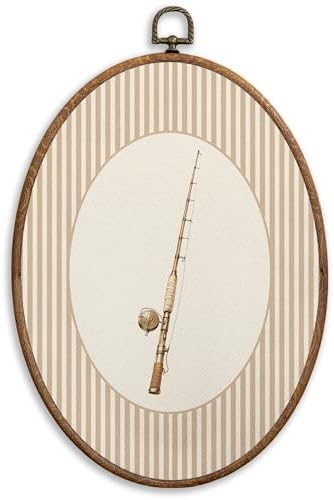 SONMYSULIL Fishing Boy Nursery Wall Art Decor, Kids Playroom Oval Wall Hanging by Unknown
