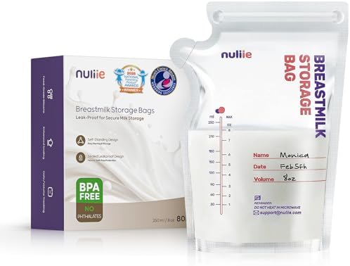 Nuliie 80 Pcs Breastmilk Storage Bags Freezer BPA-Free by nuliie