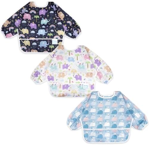 3 Pcs Long Sleeved Bib Set|Baby Waterproof Bibs by Baby+Noah