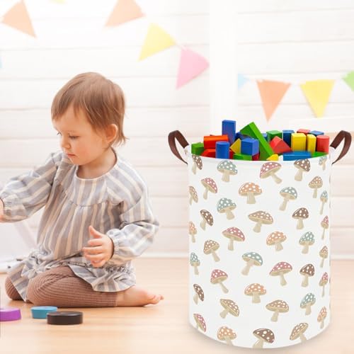 Mushroom hamper, Laundry Basket, Collapsible Canvas Waterproof Storage Bin - Image 3
