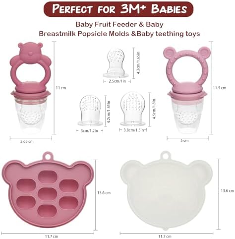 Baby Breastmilk Popsicle Molds & Baby Fruit Feeder, Infant Food Freezer Tray - Image 3