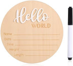 Baby Announcement Sign with Pen, Hello World Newborn Signs Birth Name Sign by NQEUEPN