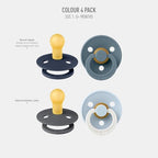 BIBS Color Pacifiers 4-Pack | BPA Free Soother Pacifier | Round Nipple | - Image 2