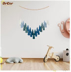 DrCor Ombre Green Boho Macrame Garland Wall Hanging Decor - Image 3