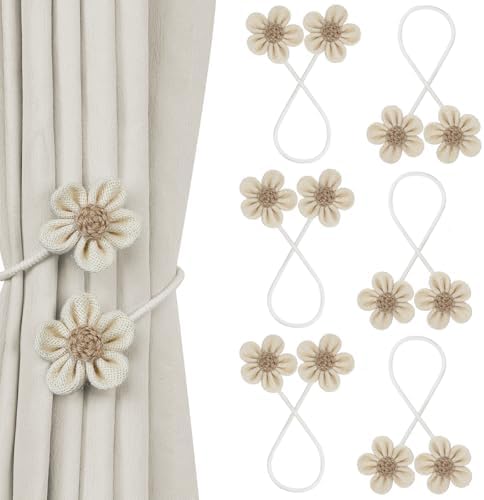KLOGTSIND Flower Curtain Tiebacks, Decorative Curtain Holdbacks No Drill by KLOGTSINDDirect