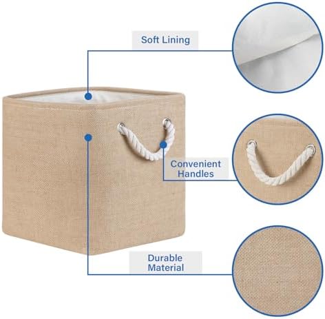 Temary Cube Storage Bins 11 Inch Fabric Storage Baskets 4 Pack Collapsible - Image 3