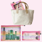 Mesh Bags with Zipper, Nylon Makeup Bag Cosmetic Pouches Travel Organizer Case - Image 3