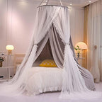 VETHIN Double Layer Princess Round Dome Canopy Bed Curtain - Image 2