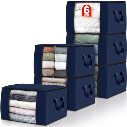 Fab totes 6 Pack Storage Bags for Clothes Blanket Storage Bins by Fabtotes